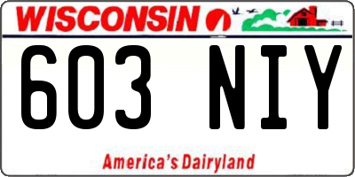 WI license plate 603NIY
