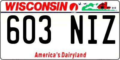WI license plate 603NIZ