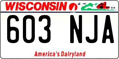 WI license plate 603NJA