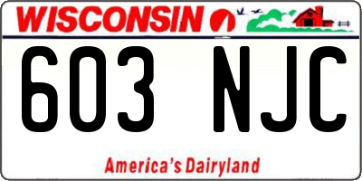 WI license plate 603NJC