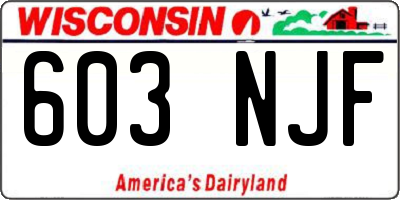 WI license plate 603NJF