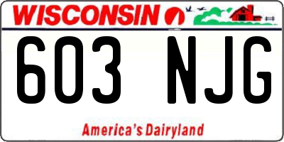 WI license plate 603NJG
