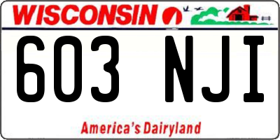 WI license plate 603NJI