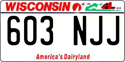 WI license plate 603NJJ