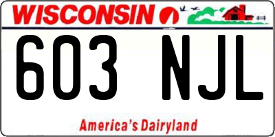WI license plate 603NJL