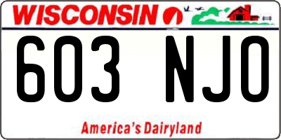 WI license plate 603NJO