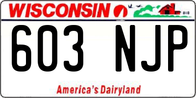 WI license plate 603NJP