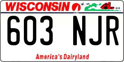 WI license plate 603NJR