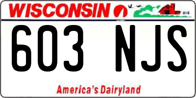 WI license plate 603NJS