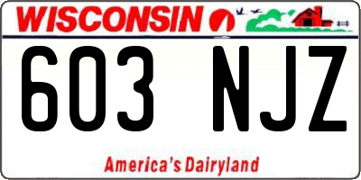 WI license plate 603NJZ
