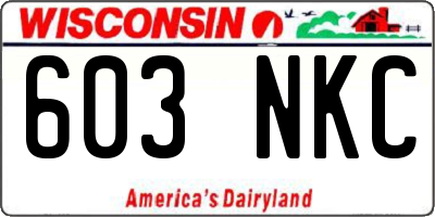 WI license plate 603NKC