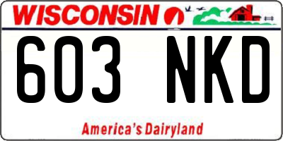 WI license plate 603NKD
