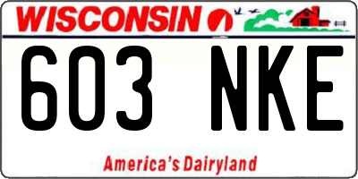 WI license plate 603NKE