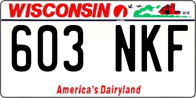 WI license plate 603NKF