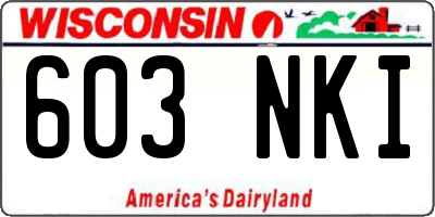 WI license plate 603NKI