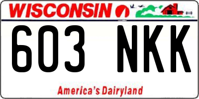WI license plate 603NKK