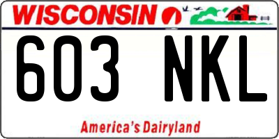WI license plate 603NKL