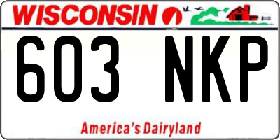WI license plate 603NKP