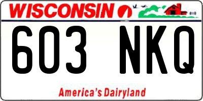 WI license plate 603NKQ