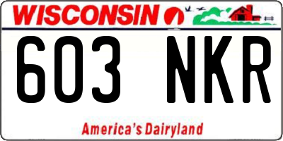 WI license plate 603NKR