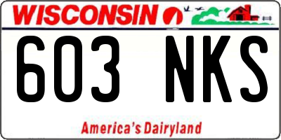 WI license plate 603NKS