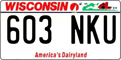 WI license plate 603NKU