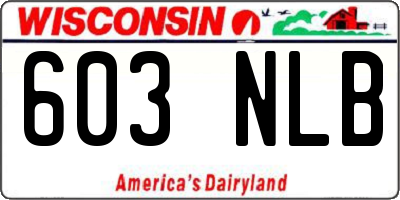 WI license plate 603NLB