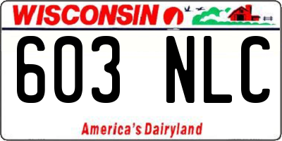 WI license plate 603NLC