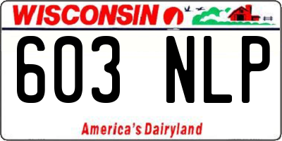 WI license plate 603NLP