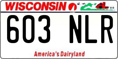 WI license plate 603NLR