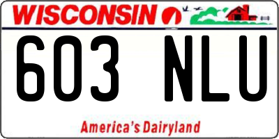 WI license plate 603NLU