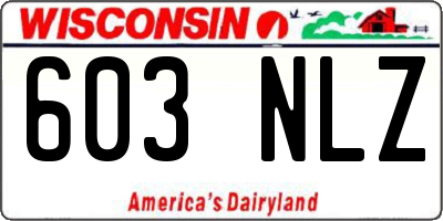 WI license plate 603NLZ