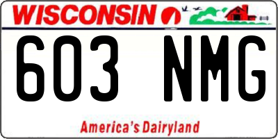WI license plate 603NMG