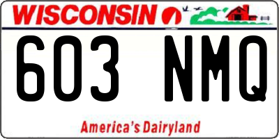 WI license plate 603NMQ