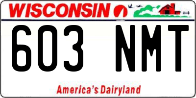WI license plate 603NMT