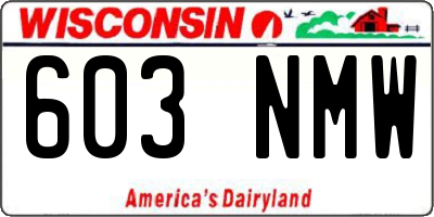 WI license plate 603NMW
