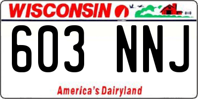 WI license plate 603NNJ