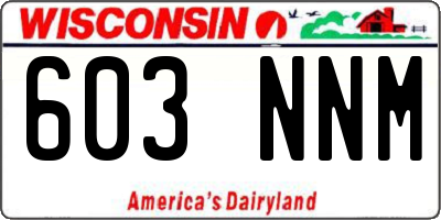 WI license plate 603NNM