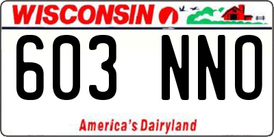 WI license plate 603NNO