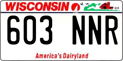 WI license plate 603NNR