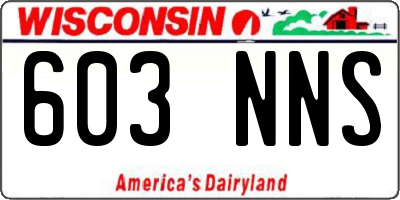 WI license plate 603NNS
