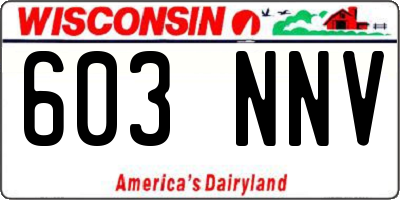 WI license plate 603NNV