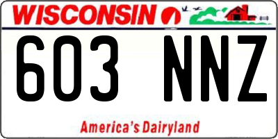 WI license plate 603NNZ