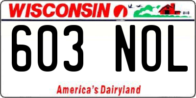 WI license plate 603NOL