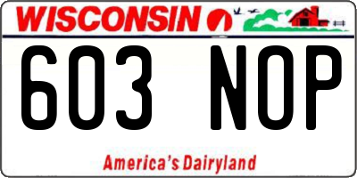WI license plate 603NOP