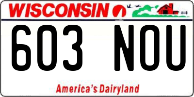 WI license plate 603NOU