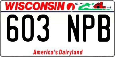 WI license plate 603NPB