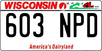 WI license plate 603NPD