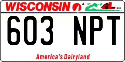 WI license plate 603NPT