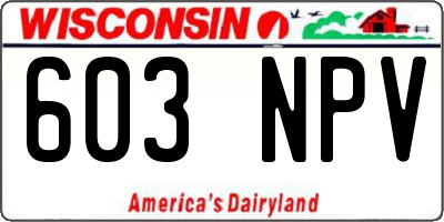 WI license plate 603NPV